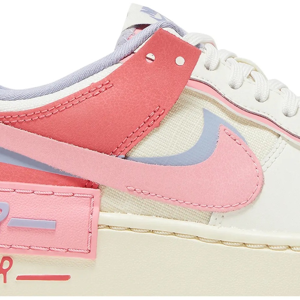Nike Cream and Pink Sneakers Vintage Aesthetic